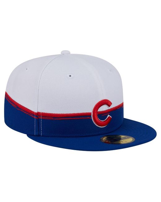 KTZ Blue Royal/white Chicago Cubs Paint Stroke 59fiftyâ Fitted Hat for men