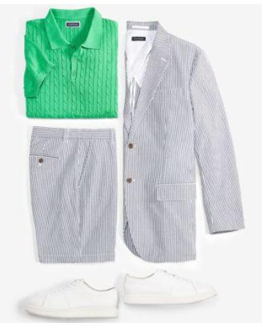 Club Room Multicolor Regular Fit Seersucker Blazer 9 Seersucker Shorts Sweater Knit Polo Shirt Created For Macys for men