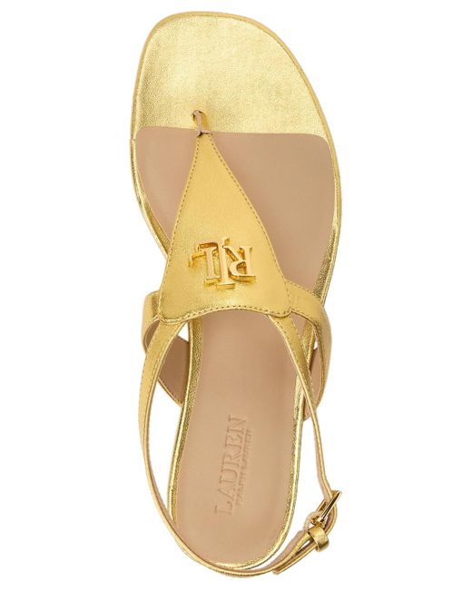 Ralph Lauren Metallic Everly Thong Flat Sandals