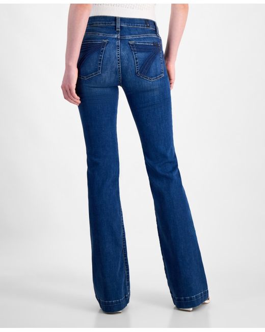 7 For All Mankind Blue Dojo Tailorless Flare-leg Jeans