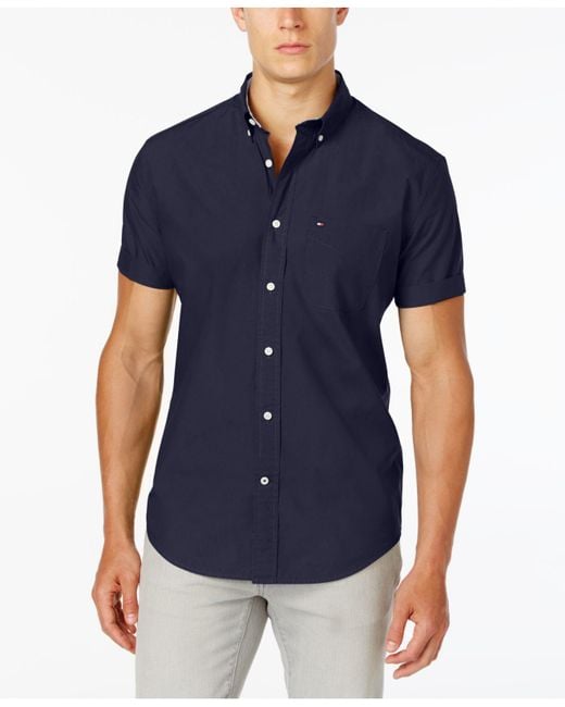 Tommy Hilfiger Cotton Maxwell Short-sleeve Button-down Classic Fit ...