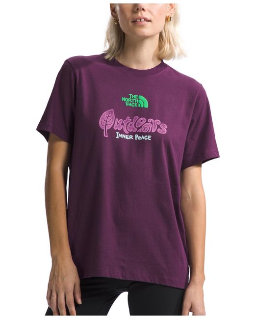 The North Face Purple Outdoors Together Cotton Graphic T-shirt