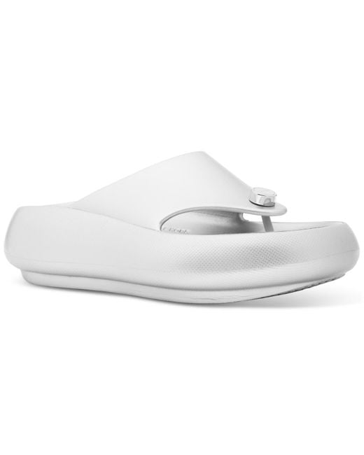 Michael Kors White Splash Platform Sandals