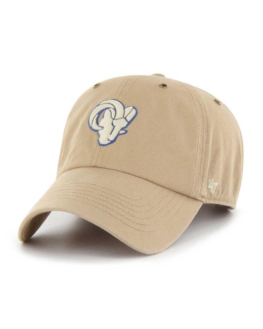 '47 Natural Los Angeles Rams Overton Clean Up Adjustable Hat for men