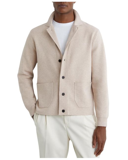 Reiss White Collared Button-through Cardigan for men