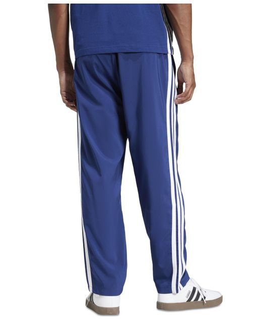 Adidas Blue Stanford Essential Three-stripes Open Hem Track Pants for men