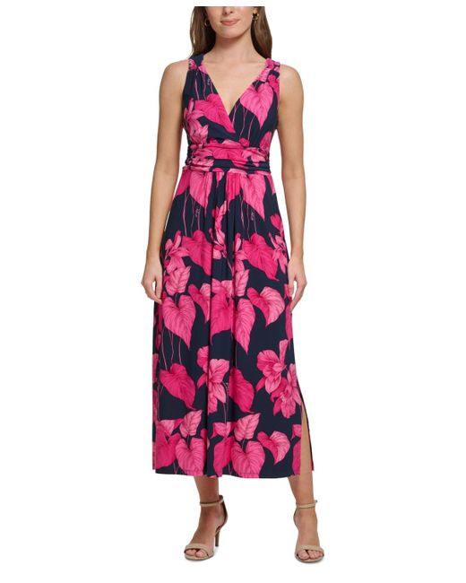 Tommy Hilfiger Pink Floral-print Maxi Dress