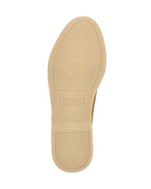 Guess Brown Aryana Interlaced Suede Slip-on Boat Loafers