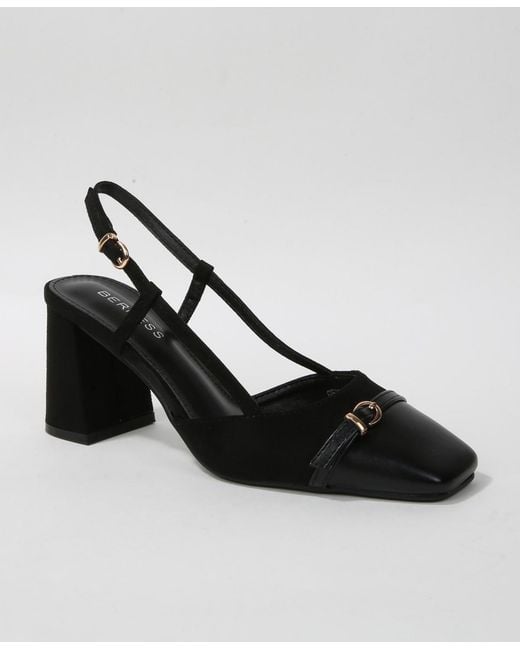 BERNESS Black Geena Toe Cap Slingback