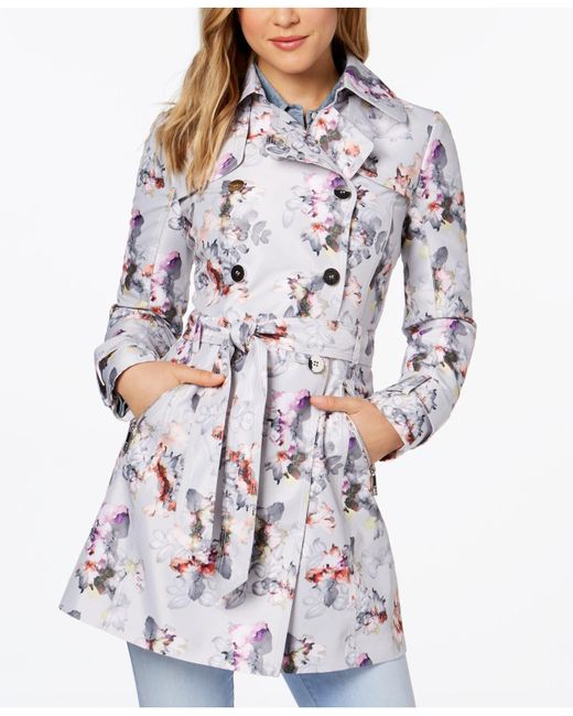 floral trench coat
