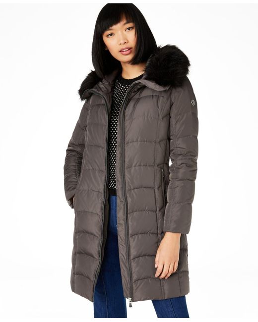 macy's calvin klein faux fur coat