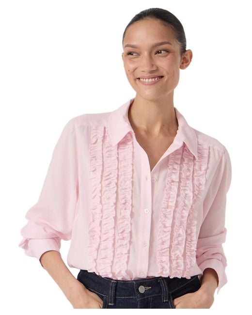 Hush Pink Chiffon Ruffle Blouse