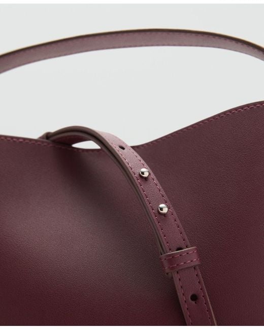 Mango Purple Buckle Mini Shopper Bag