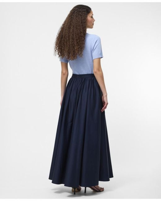French Connection Blue Sateen Weave Maxi Skirt