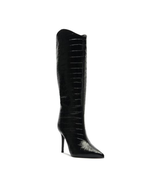 SCHUTZ SHOES Maryana Wide Pointed Toe Boots in Black Lyst