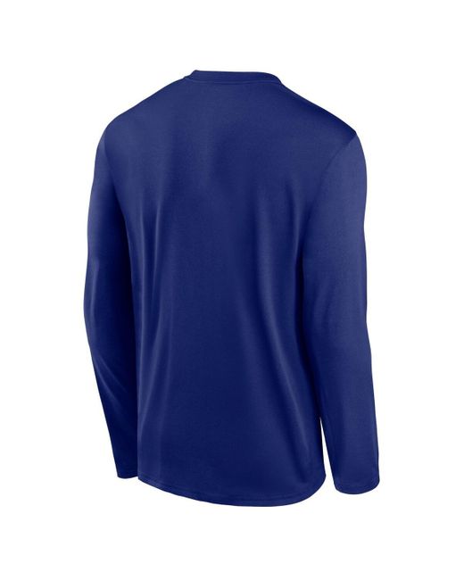 Nike Blue Royal Texas Rangers Authentic Collection Practice Performance Long Sleeve T-shirt for men