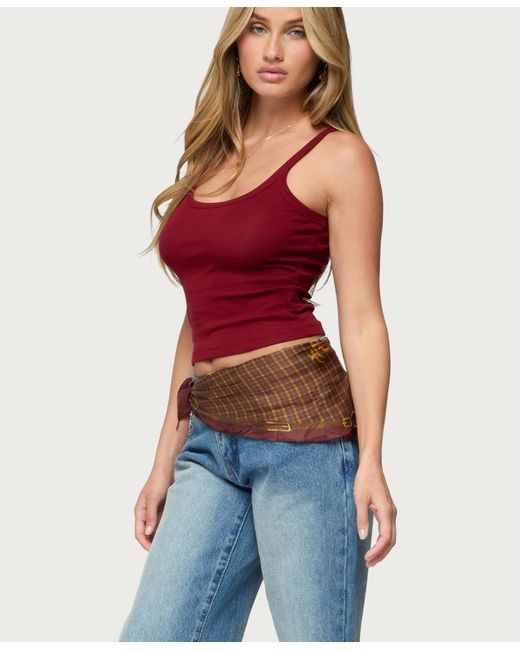 Edikted Red Basic Babe Tank Top