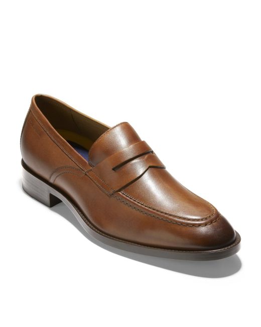 Cole Haan Hawthorne Slipon Leather Penny Loafers in Brown for Men Lyst