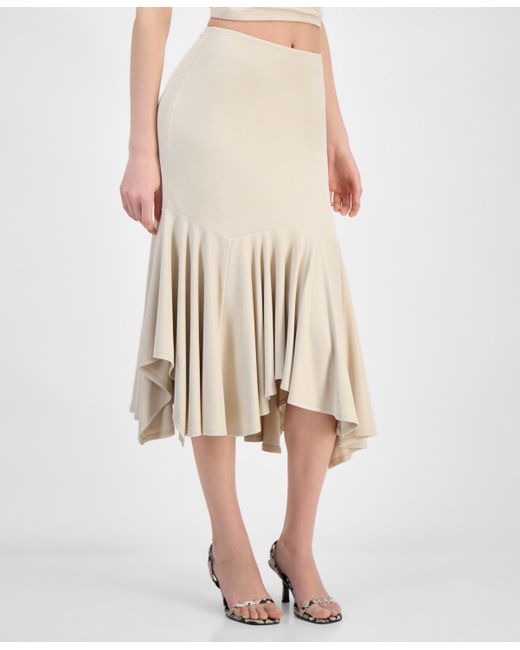 Guess Natural Kenzie Pull-on Flounce Midi Skirt
