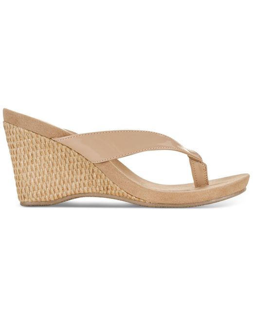 Style u0026 Co. Chicklet Wedge Sandals in Natural | Lyst
