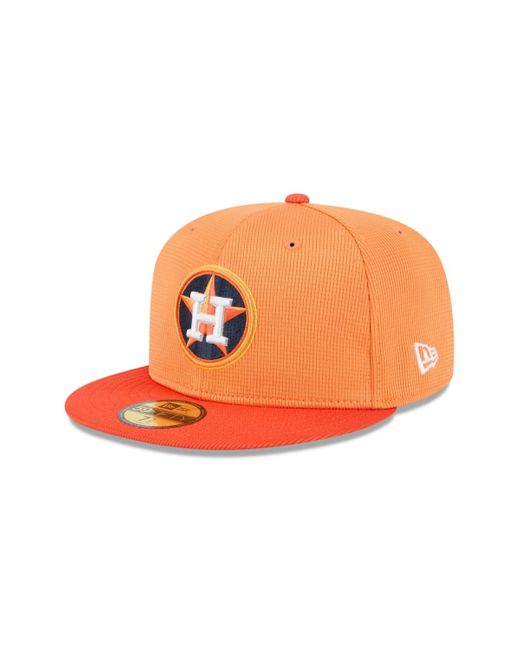 KTZ Orange Houston Astros 2025 Spring Training 59fifty Fitted Hat for men