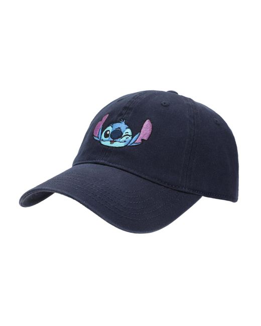 Disney Blue Embroidered Stitch Navy Unstructured Baseball Hat