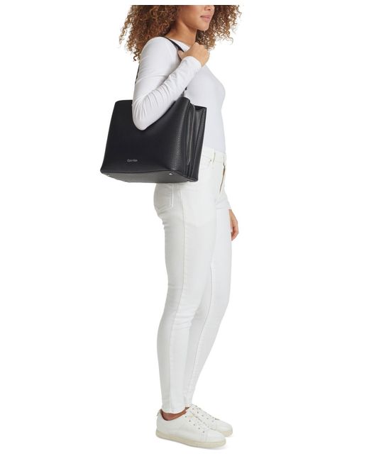 Calvin Klein Black Garnet Triple Compartment Tote