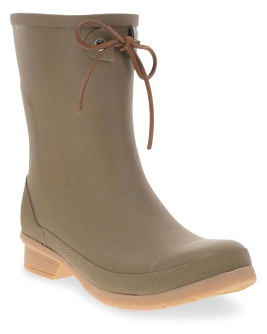 Chooka Classic Mid Tie Rain Boot in Brown Lyst
