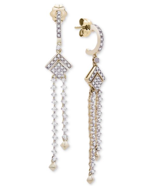 Wrapped in Love Metallic Diamond (1/2 Ct. T.w.) Geometric Chandelier Earrings In 14k Gold, Created For Macy's
