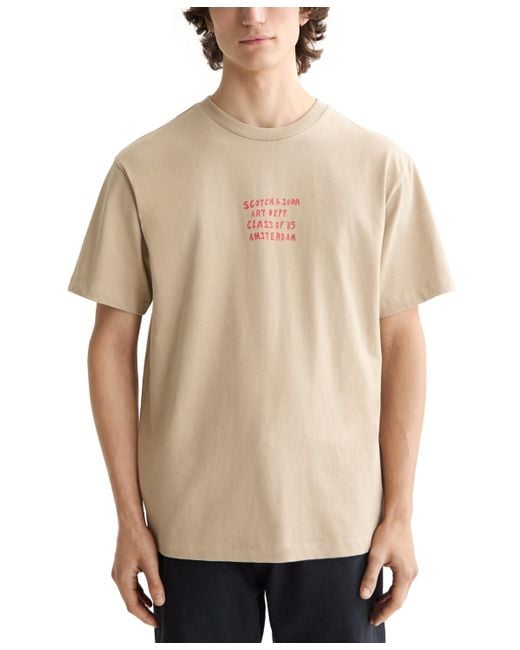 Scotch & Soda Natural Relaxed Fit Short Sleeve Crewneck Art Class Graphic T-shirt for men