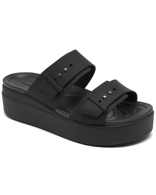 CROCSTM Black Brooklyn Low Wedge Sandals From Finish Line