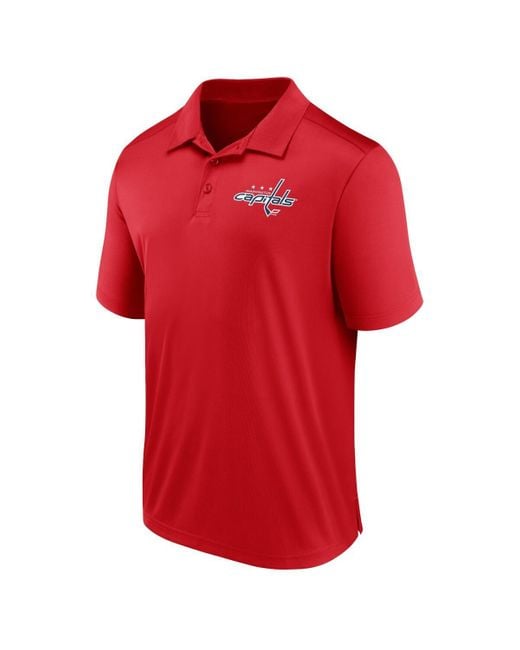 Fanatics Red Washington Capitals Left Side Block Polo Shirt for men