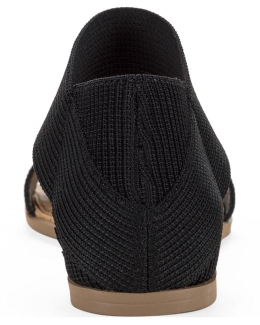 Style & Co. Black Eileen Elasticized Round Toe Flat Sandals
