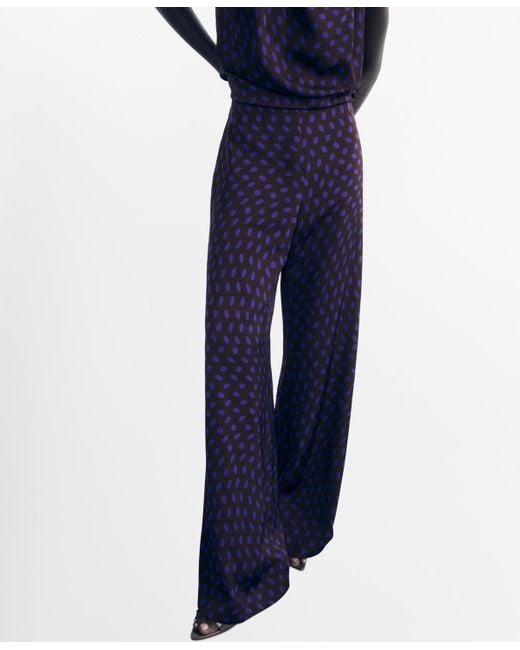 Mango Blue Polka Dots Flare Pants