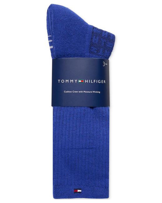 Tommy Hilfiger Blue Cushioned Crew Length Socks for men