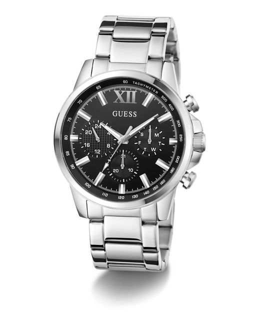 Guess Gray Multi-function Stainless Steel Watch for men