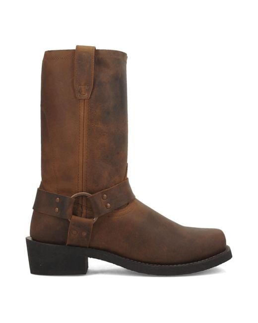 Dingo Brown Dean Leather Harness Boot for men