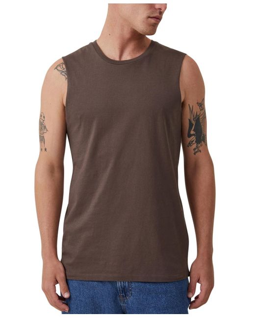 Cotton On Brown Muscle Top for men