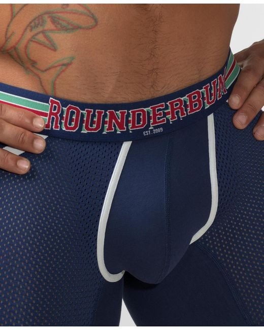 Rounderbum Blue Varsity Anatomic Boxer Brief for men