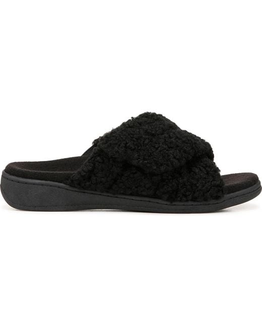 Vionic Black Relax Ii Open Toe Slippers