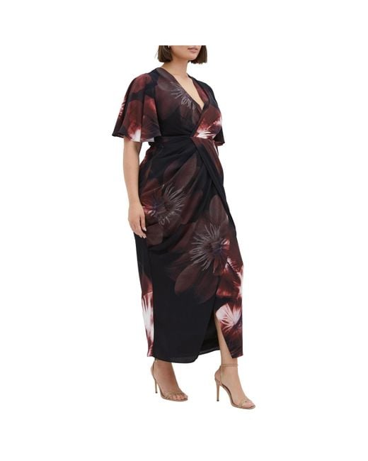 City Chic Red Plus Size Braelynn Print Maxi Dress