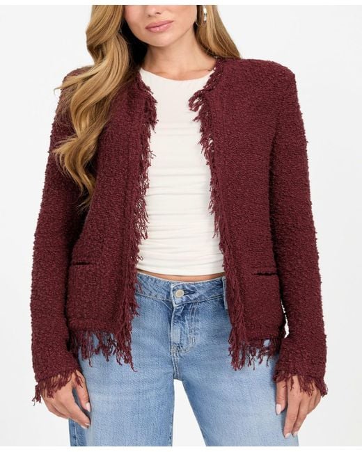 Guess Red Kaesi Boucle Jacket