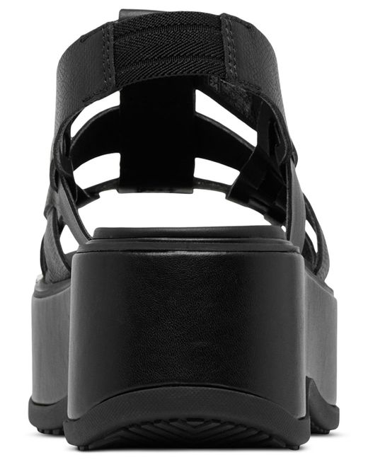Sorel Black Dayspring Slingback Platform Sandals