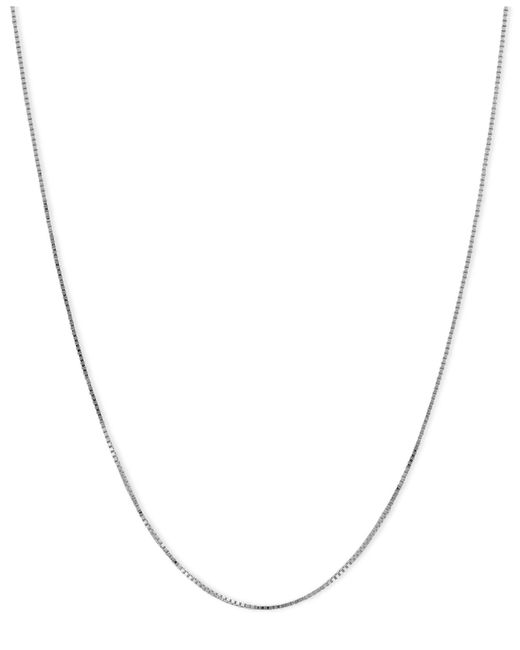 Macy's Multicolor 14k White Gold Necklace, 18" Plain Box Chain
