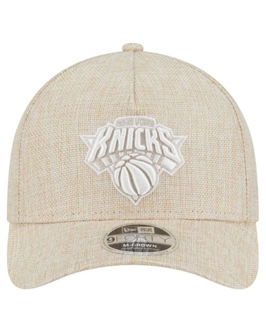 KTZ Natural New York Knicks Injection Woven A-frame 9forty Adjustable Hat for men