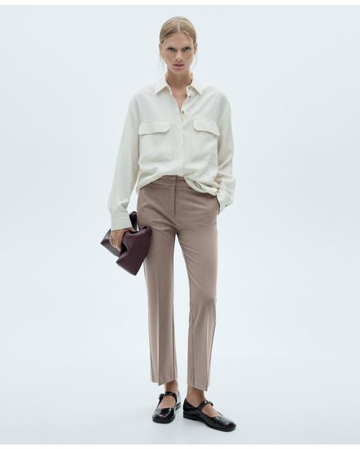 Mango Gray Flared Flowing Pants