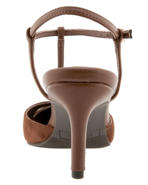 BCBGMAXAZRIA Brown Baxi T-strap Pump