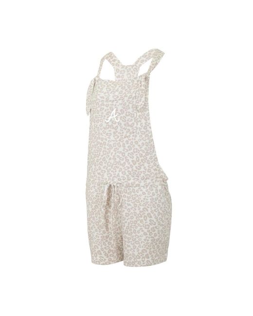 Concepts Sport White Atlanta Braves Montana Hacci Knit Romper Overalls
