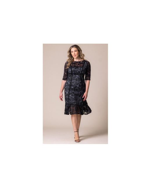 Kiyonna Black Plus Size Hampton Lace Cocktail Dress