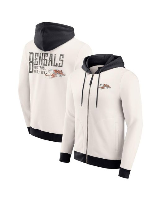 Fanatics White Darius Rucker Collection By Cincinnati Bengals Distressed Graphics Full-zip Hoodie for men